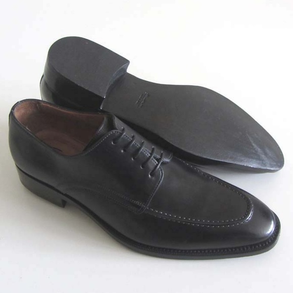 SANTONI Breden black moc toe derby shoes 9 oxfords main image 5